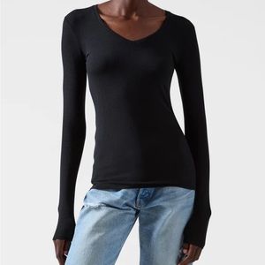 ATM Modal Rib Long Sleeve V-Neck Tee. Used. Good condition.